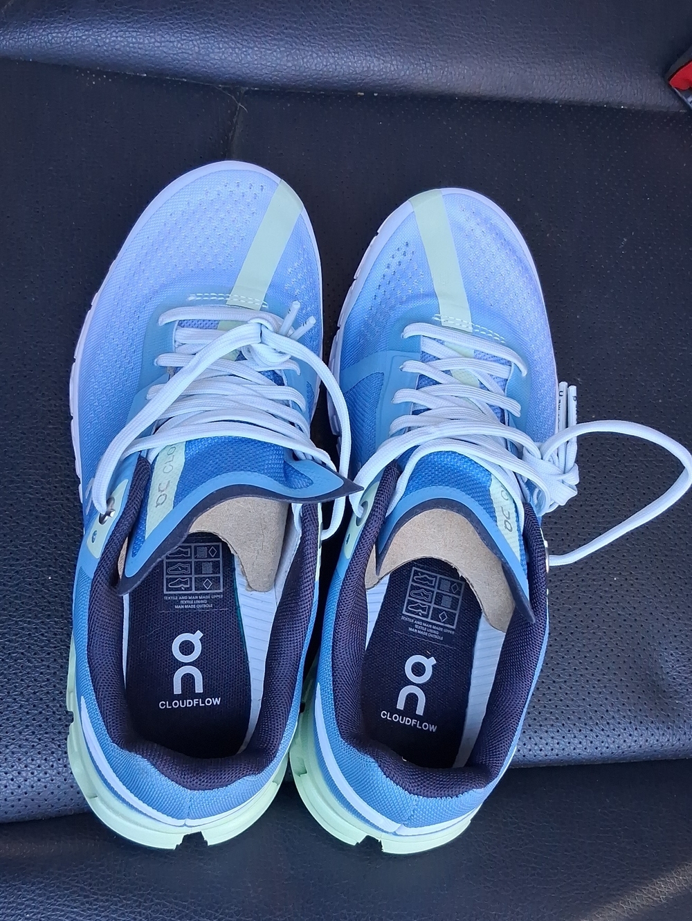 On Running Cloudflow Sneakers in Light Blue with Mint Accents